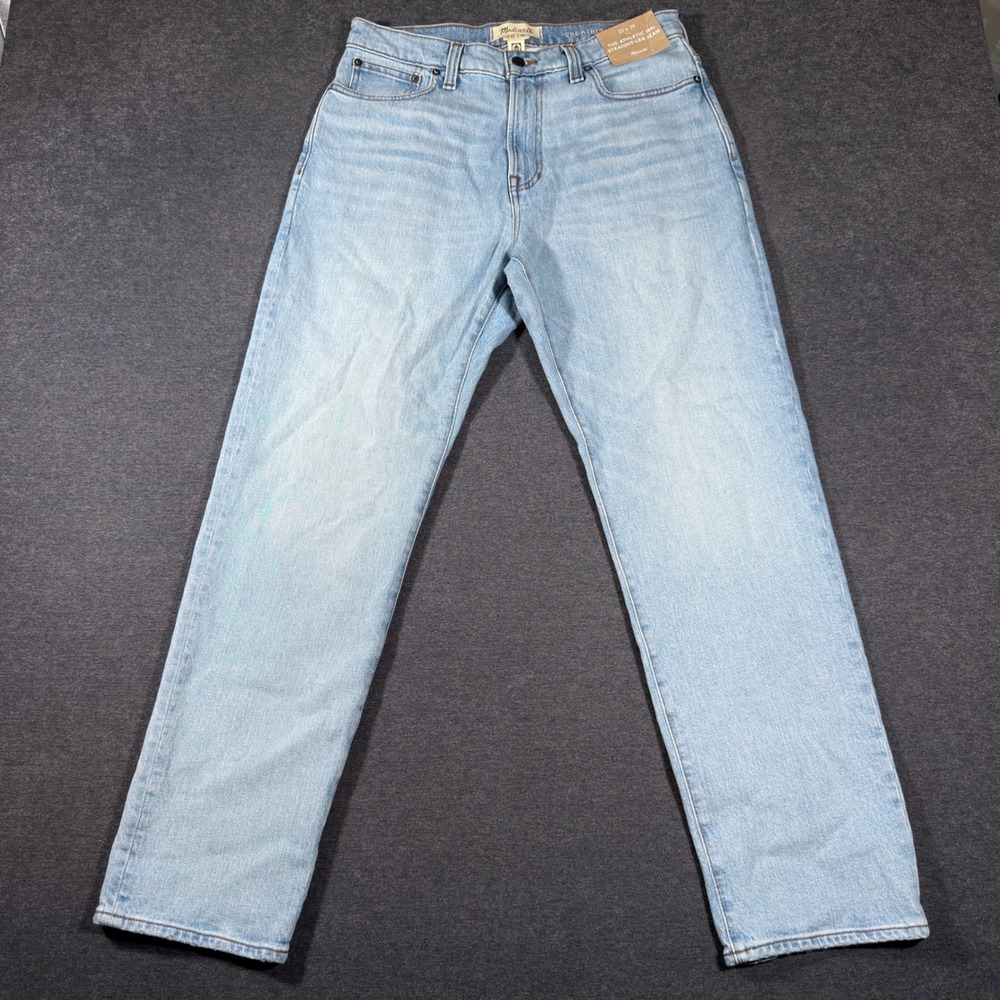 Madewell The Athletic 1991 Straight Leg Jeans Mens 33x31 Light Wash Denim Blue